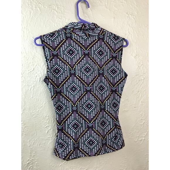 JONDEN by Linda Leal Women’s Geometric Print Sleeveless Top Size Petite Small PS - Picture 2 of 4